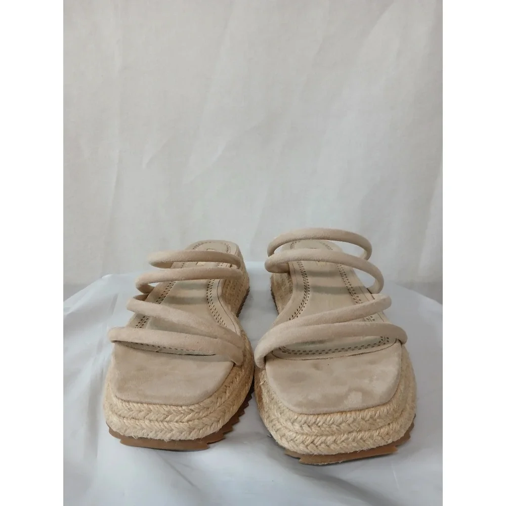 Beige Espadrille Platform Sandals